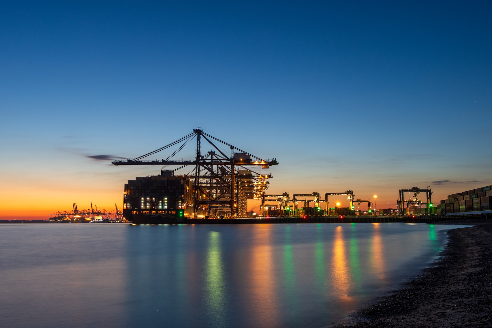 Felixstowe At Sunset - Pat Ainger